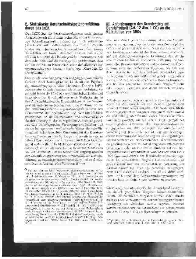 Vorschauseite 6: Verfassungsrechtliche Maßstäbe für die Kalkulation von DRGs