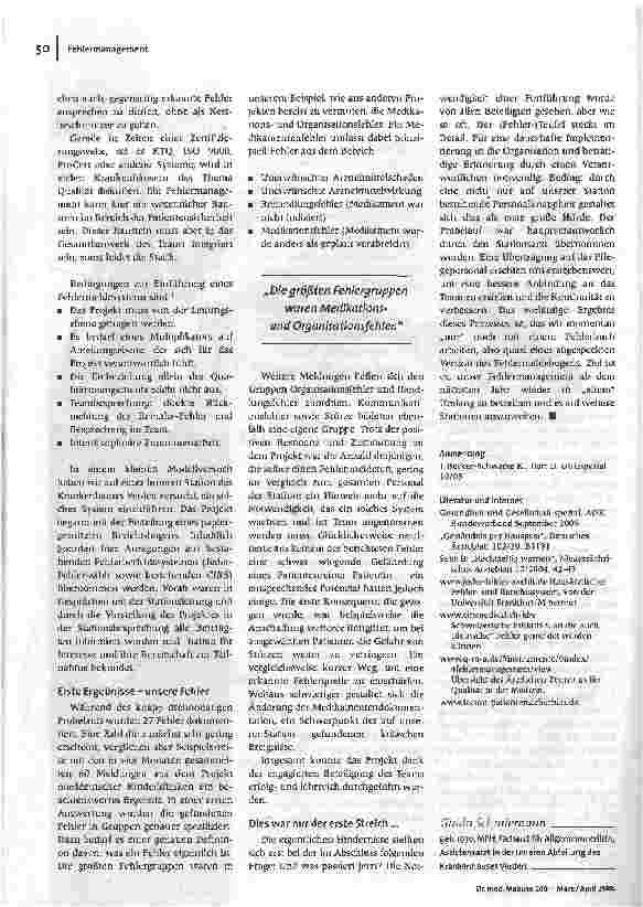 Vorschauseite 3: Von der Schuldkultur zum VerständnisFehlermanagement im Krankenhaus