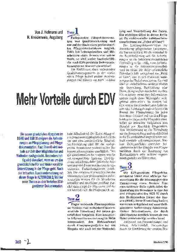 Vorschauseite 1: Mehr Vorteile durch EDV