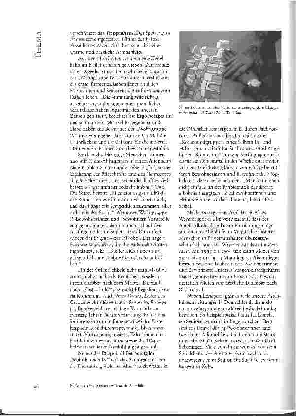 Vorschauseite 4: INTEGRATION VON SUCHTERKRANKTEN MENSCHEN IM ALTENHEIM - ICH HÄTTE KEINE ANDERE CHANCE MEHR GEHABT
