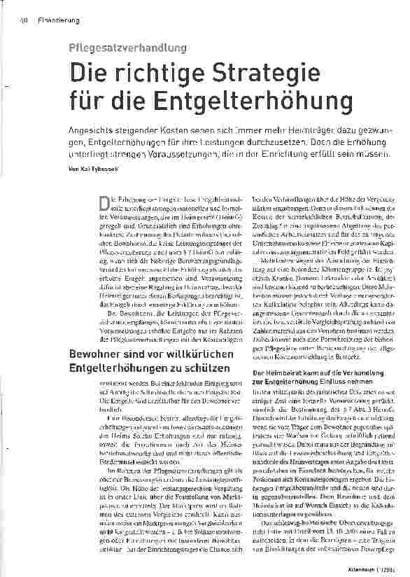 Vorschauseite 1: Die richtige Strategie für die Entgelterhöhung