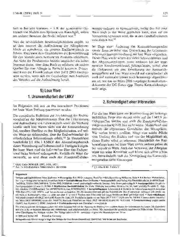 Vorschauseite 5: Haftungsrechtliche Folgen fehlerhafter Allergenkennzeichnung