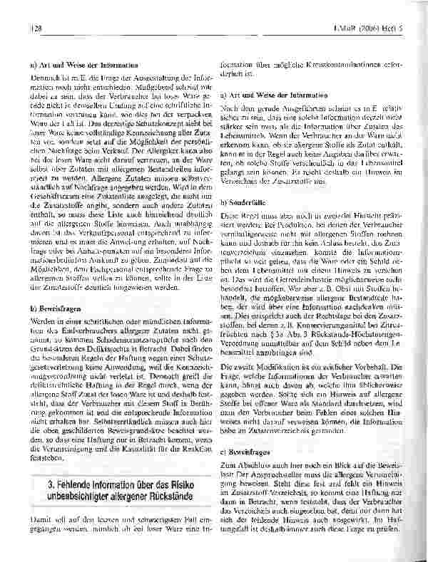Vorschauseite 6: Haftungsrechtliche Folgen fehlerhafter Allergenkennzeichnung