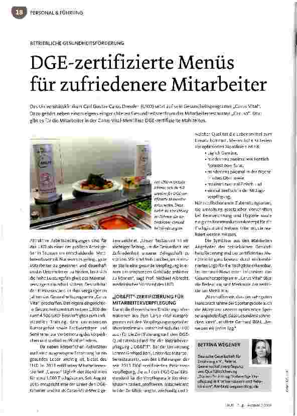 Vorschauseite 1: DGE-zertifizierte Menüs für zufriedenere Mitarbeiter