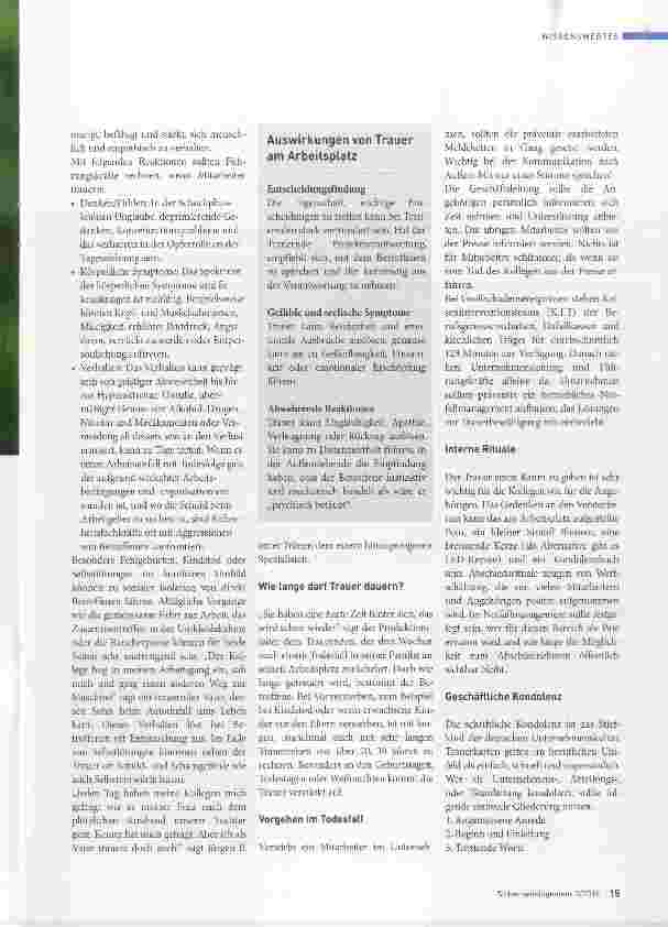 Vorschauseite 2: Trauer und Verlust am Arbeitsplatz
