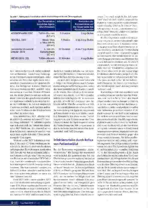 Vorschauseite 3: Hygienische Aspekte der mehrfachen Verwendung von Applikationssystemenfür Röntgenkontrastmittel