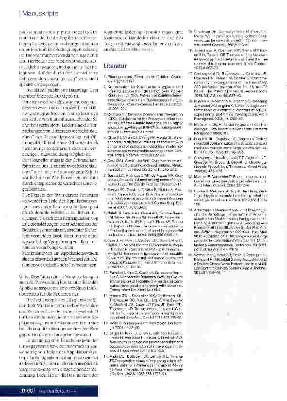 Vorschauseite 5: Hygienische Aspekte der mehrfachen Verwendung von Applikationssystemenfür Röntgenkontrastmittel