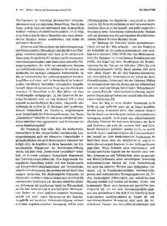 Vorschauseite 2: Regionale Versorgungsunterschiede
