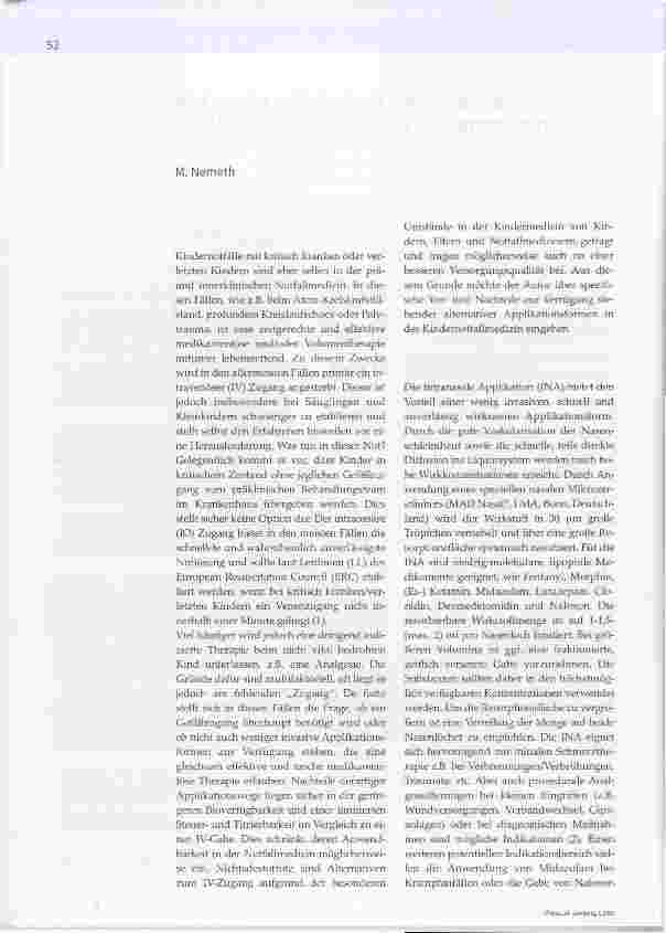 Vorschauseite 1: Not macht erfinderisch-Alternative Applikationsformen in der Kindermedizin