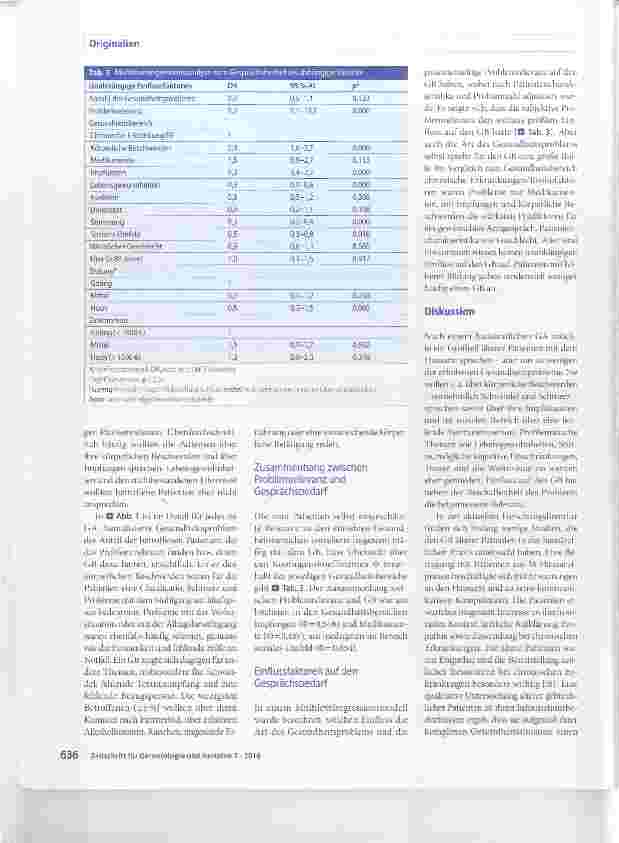 Vorschauseite 5: Patientenseitiger Gesprächsbedarf nach einem geriatrischen Assessment in Hausarztpraxen