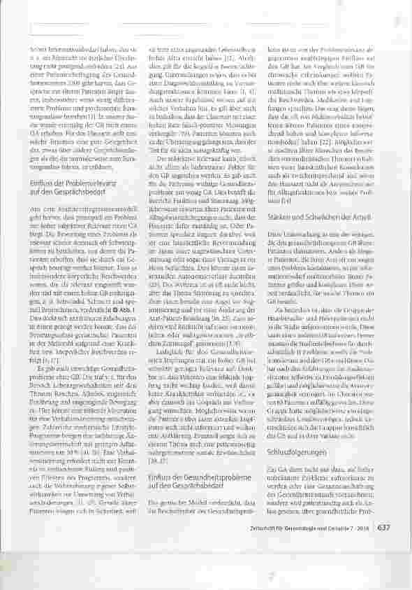 Vorschauseite 6: Patientenseitiger Gesprächsbedarf nach einem geriatrischen Assessment in Hausarztpraxen