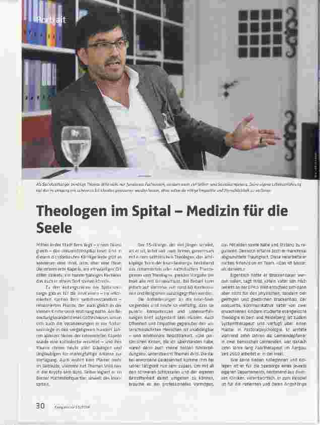 Vorschauseite 1: Theologen im Spital Medizin für die Seele