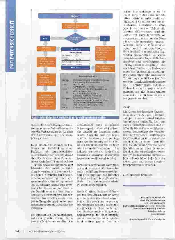 Vorschauseite 3: Zum richtigen Zeitpunkt Mehr Patientensicherheit durch frühzeitigen Einsatz von innerklinischen Notfallteams
