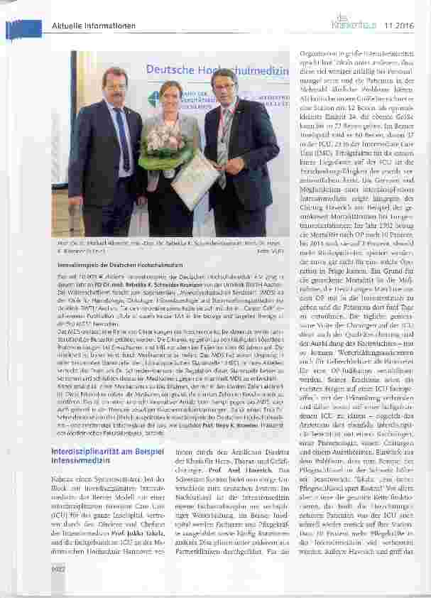 Vorschauseite 3: Mit Teamgeist und nachhaltiger Finan-zierung zum Erfolg Innovationsforum der Deutschen Hochschulmedizin