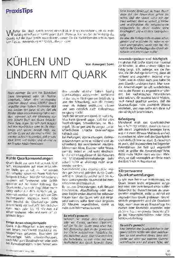 Vorschauseite 1: Kühlen und lindern mit Quark