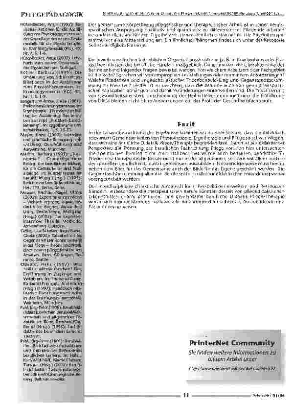 Vorschauseite 5: Was verbindet die Pflege mit den therapeutischen Berufen?
