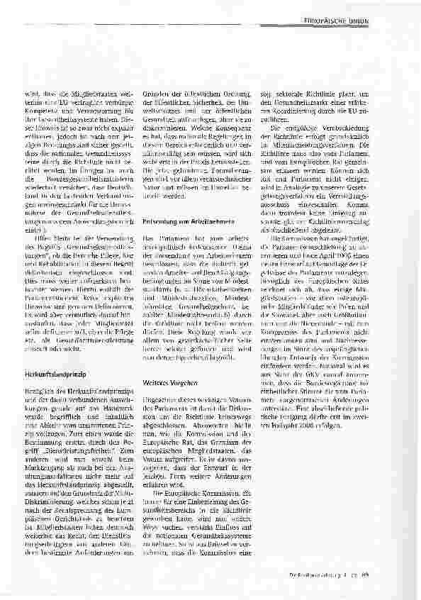 Vorschauseite 2: Europäisches Parlament entschärft Dienstleistungsrichtlinie