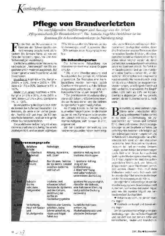 Vorschauseite 1: Pflege von Brandverletzten