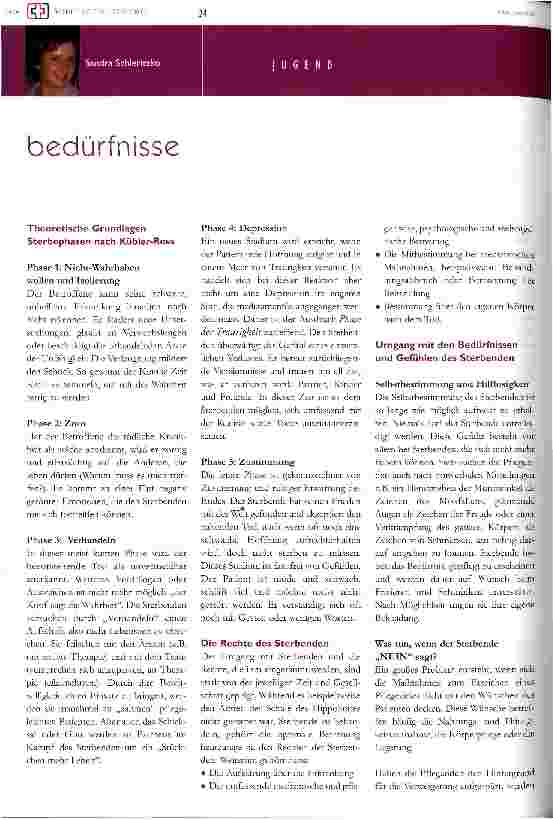 Vorschauseite 2: Bedürfnisse der sterbenden Menschen