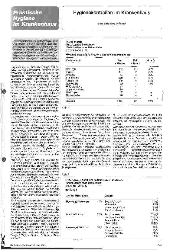 Vorschauseite 1: Praktische Hygiene im Krankenhaus, Hygienekontrollen im Krankenhaus