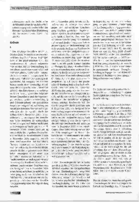 Vorschauseite 2: Zwangsbehandlung im Rahmen der betreuungsrechtlicnen Unterbringung möglich.