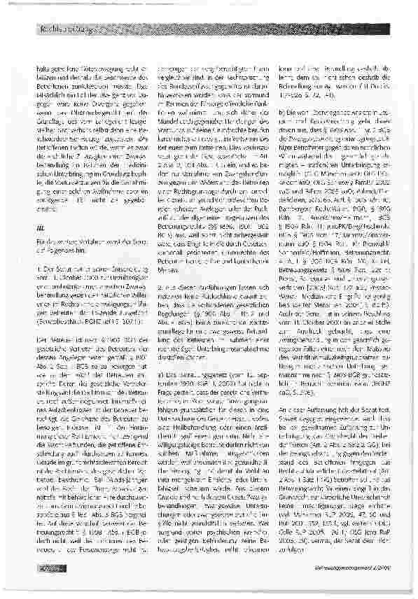 Vorschauseite 4: Zwangsbehandlung im Rahmen der betreuungsrechtlicnen Unterbringung möglich.