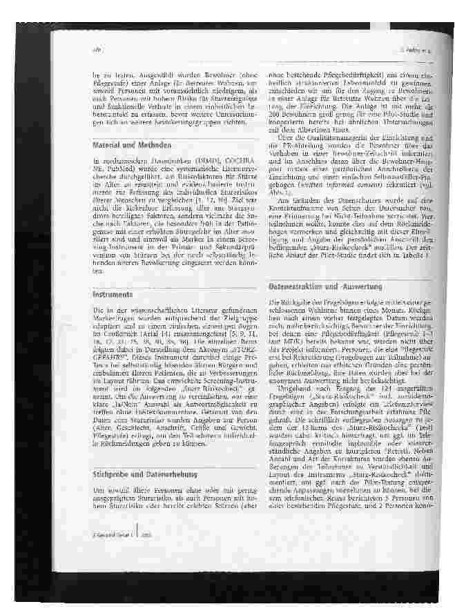 Vorschauseite 3: Einschätzung der Sturzgefährdung gebrechlicher, noch selbstständig lebender, älterer Menschen