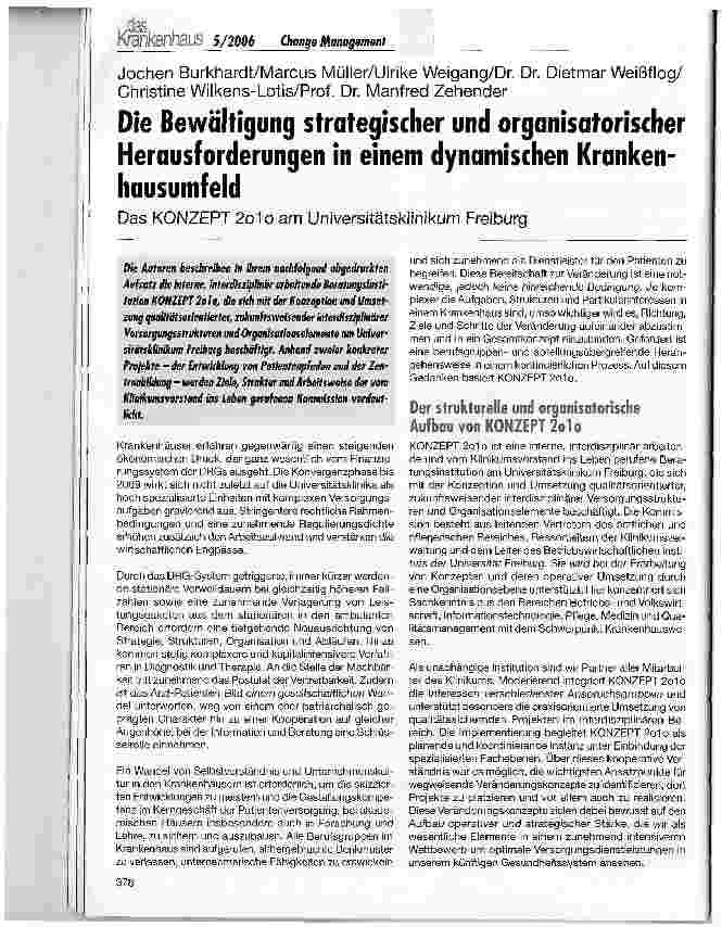 Vorschauseite 1: Die Bewältigung strategischer und organisatorischer Herausforderungen in einem dynamischen Krankenhausumfeld