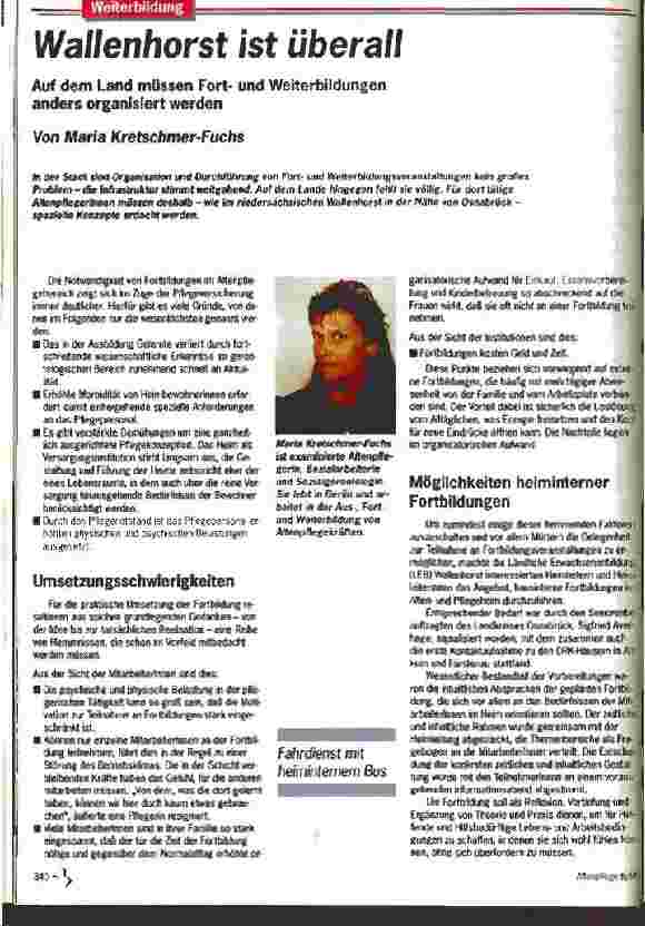 Vorschauseite 1: Wallenhorst ist überall Auf dem Land müssen Fortund Weiterbildungen anders organisiert werden