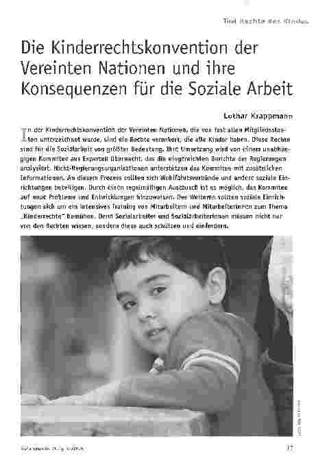 Vorschauseite 1: Die Kinderrechtskonvention der Vereinten Nationen und ihre Konsequenzen für die Soziale Arbeit