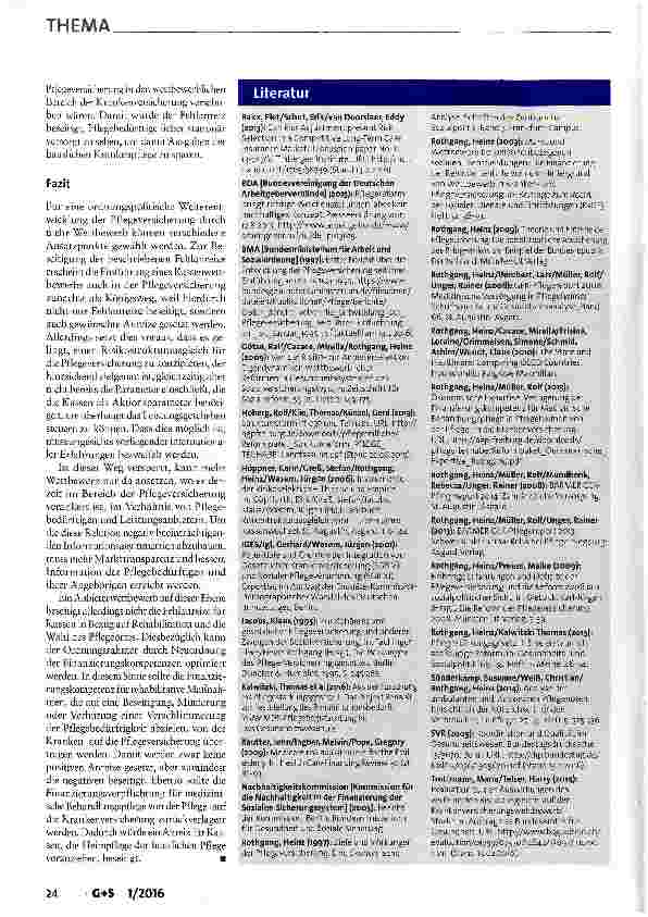 Vorschauseite 6: Ordnungspolitische Weiterentwicklung durch mehr Wettbewerb in der Pflegeversicherung?