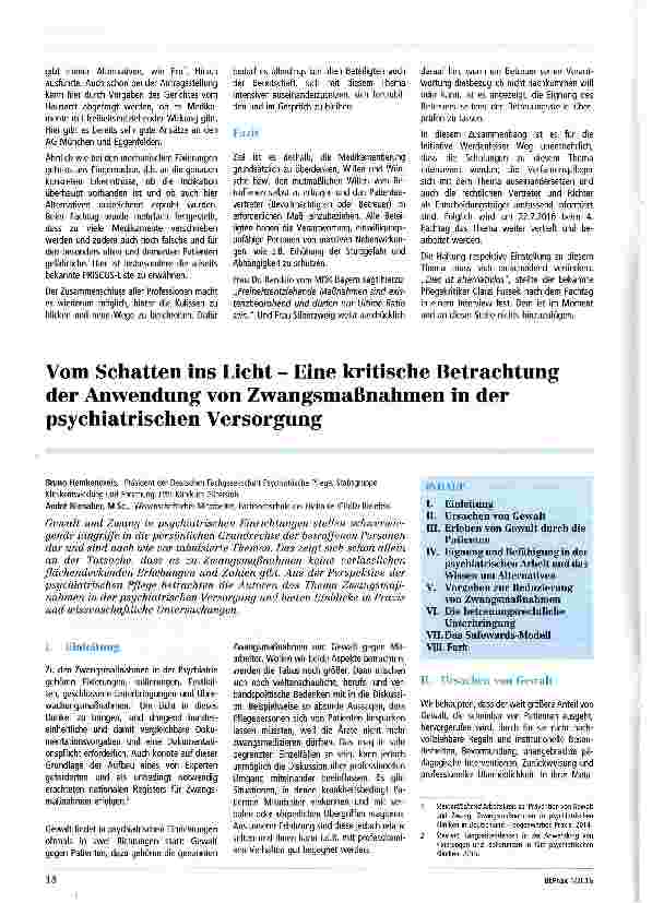 Vorschauseite 2: Vermeidung medikamentöser Fixierung Ansätze, Grundsätze und Ergebnisse des 3. Fachtages Werdenfelser Weg