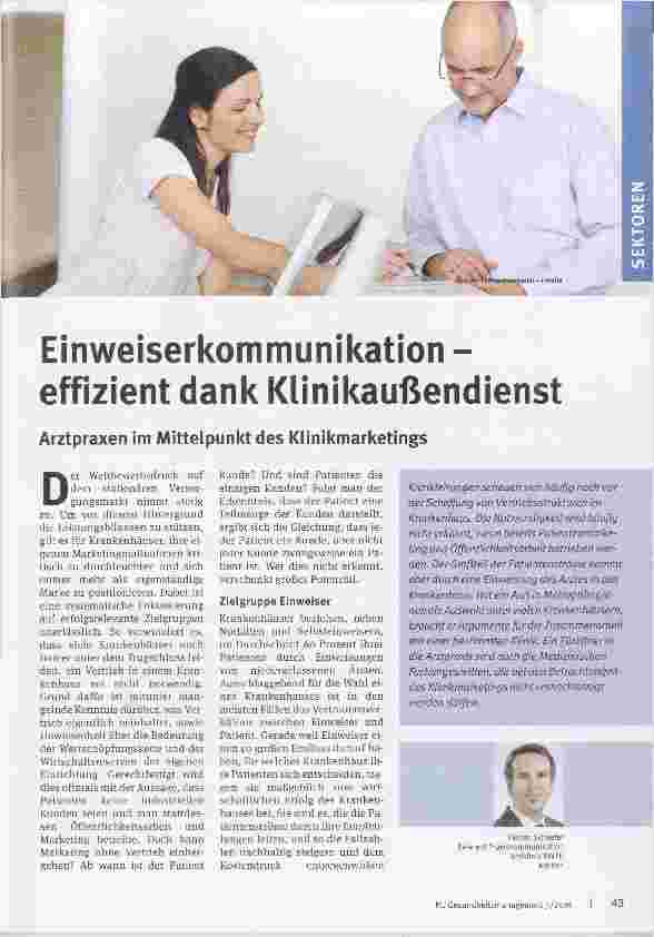 Vorschauseite 1: Einweiserkommunikation - effizient dank Klinikaußendienst
