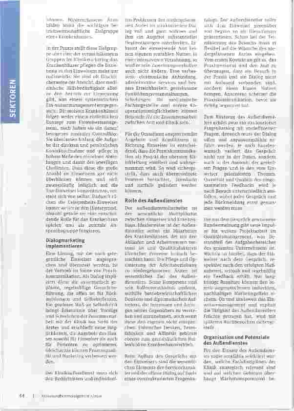Vorschauseite 2: Einweiserkommunikation - effizient dank Klinikaußendienst