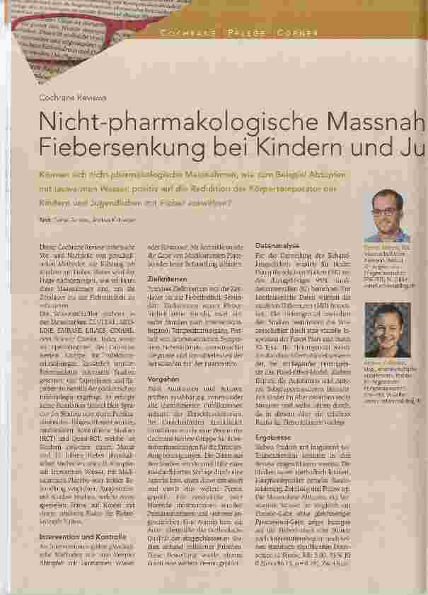Vorschauseite 1: Nicht-pharmakologische Maßnahmen zur Fiebersenkung bei Kindern und Jugendlichen