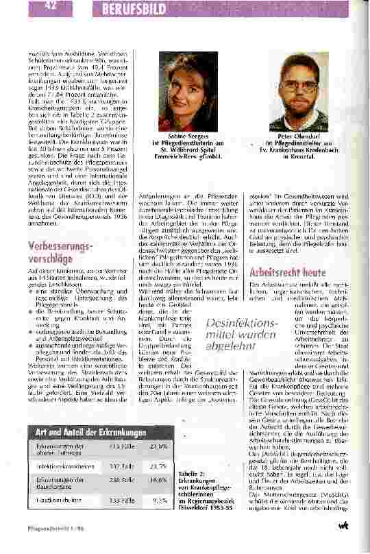 Vorschauseite 3: Arbeitsbedingungen: Zwischen Gesetz und Realität klafft eine Lücke Berufsbedingte Erkrankungen der Pflegekräfte Teil 1