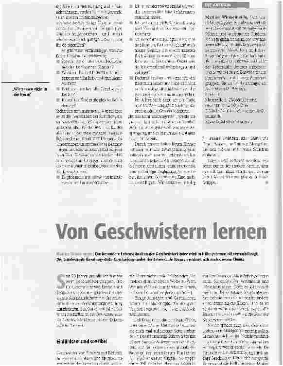 Vorschauseite 1: Von Geschwistern lernen