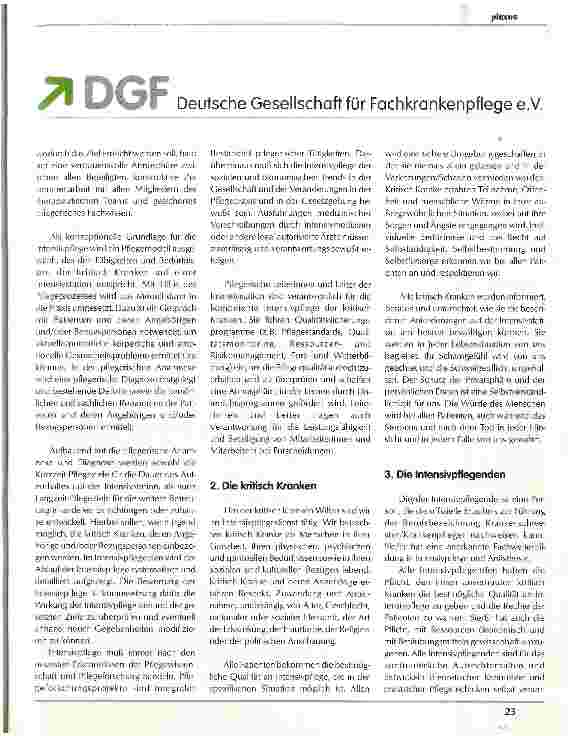 Vorschauseite 2: Pflegeleitbild der Intensivpflege (Pflegephilosophie)