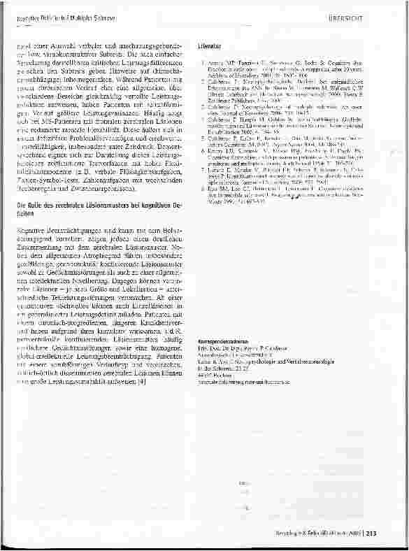Vorschauseite 3: Kognitive Defizite bei Multipler Sklerose