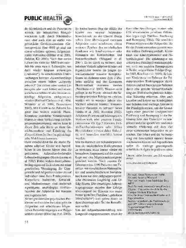 Vorschauseite 2: Adipositasprävention bei Kindern und Jugendlichen - dringlicher denn je!