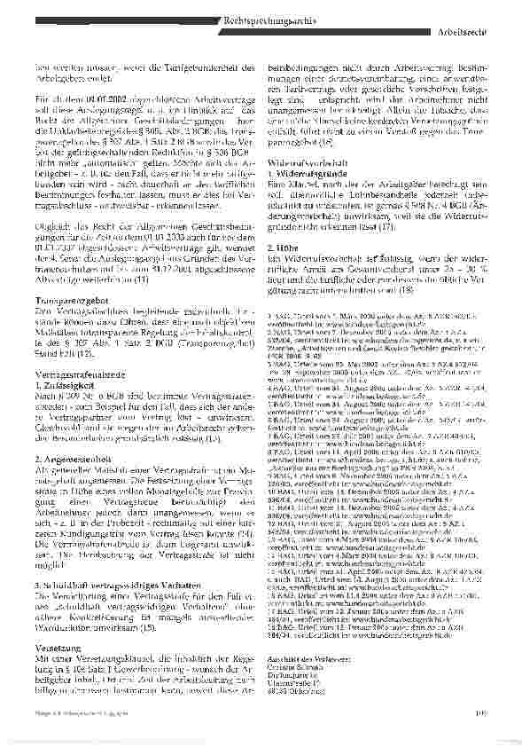 Vorschauseite 2: Im Zweifel für den Arbeitnehmer: AGBs in Arbeitsverträgen