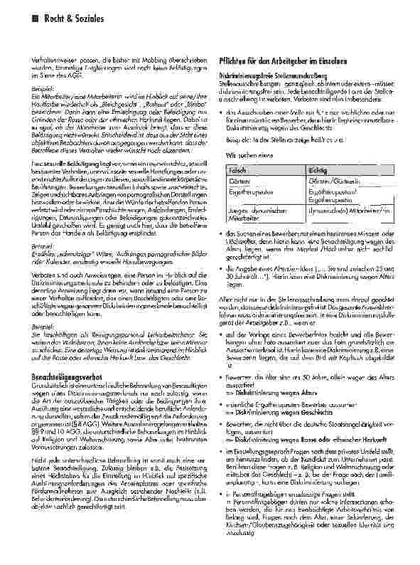 Vorschauseite 3: Aktuelle gesetzliche Veränderungen:AGG - Das Allgemeine Gleichbehandlungsgesetz