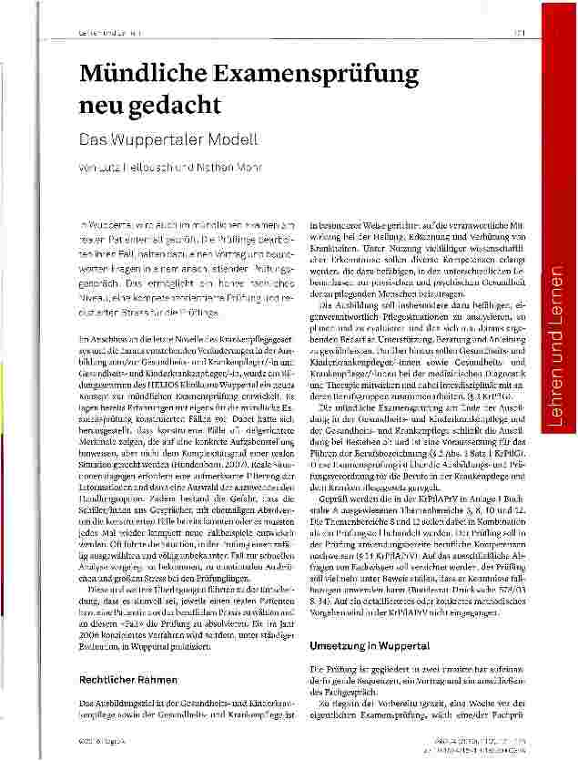 Vorschauseite 1: Mündliche Examensprüfung neu gedacht