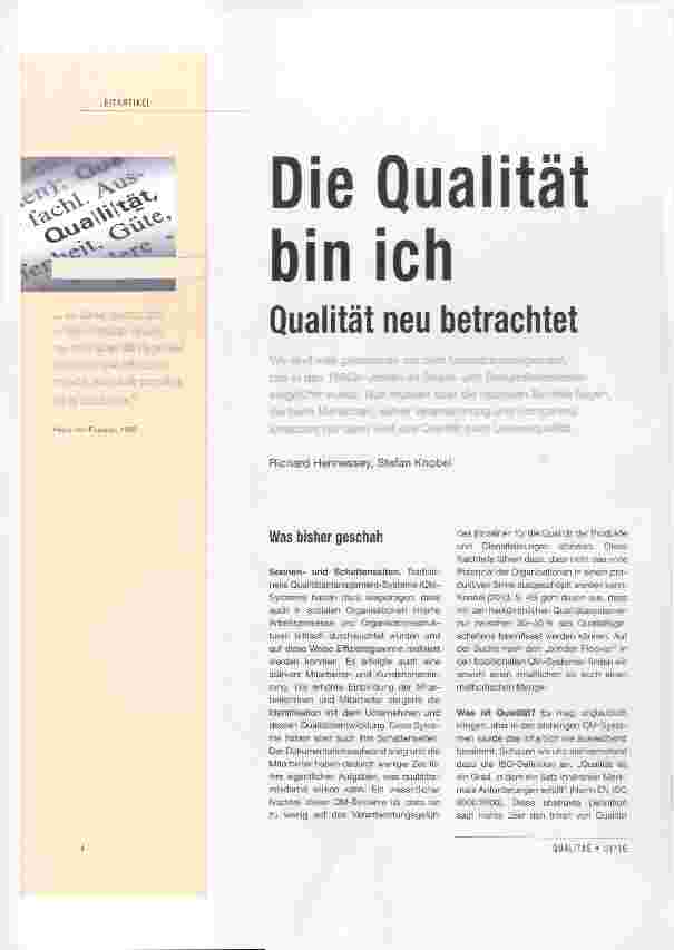 Vorschauseite 1: Die Qualität bin ich