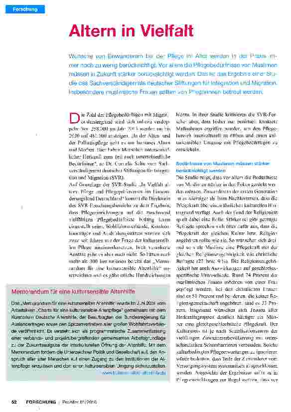 Vorschauseite 1: Altern in Vielfalt