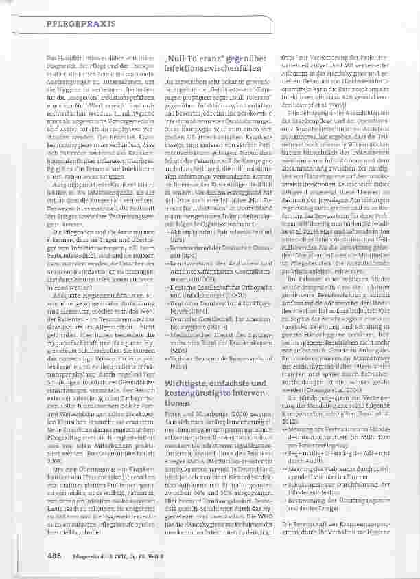 Vorschauseite 2: Die Schlüsselrolle der Hygienefachkraft