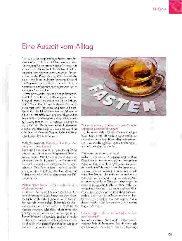 Vorschauseite 1: Eine Auszeit vom Alltag