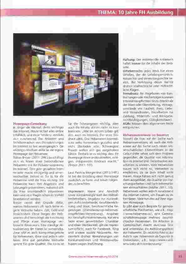 Vorschauseite 2: Hebammen im Internet; worauf kommt es an?