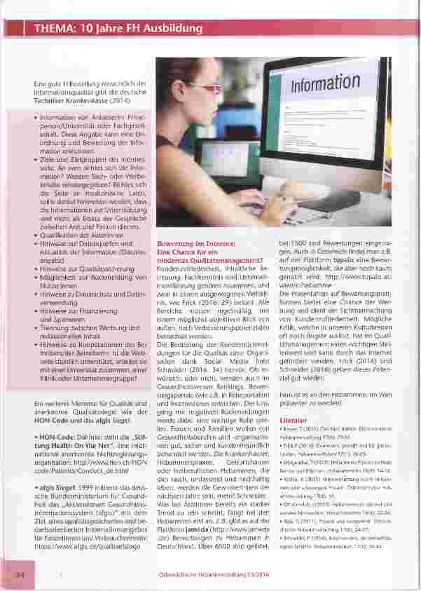 Vorschauseite 3: Hebammen im Internet; worauf kommt es an?