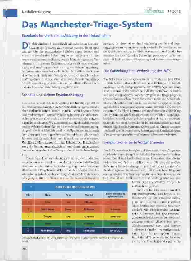 Vorschauseite 1: Das Manchester-Triage-System